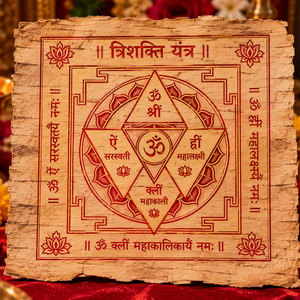 Trishakti Yantra on Aged Bhojpatra